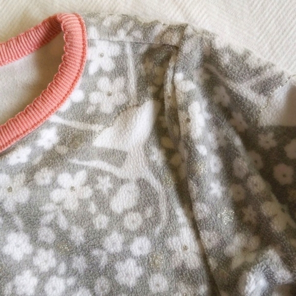 carter's silver ballerina fleece zipper footie sleeper pajamas 2T toddler girls - Picture 6 of 7